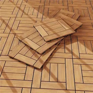 12" x 12" Fir Wood Interlocking Deck Tile (Set of 27) 