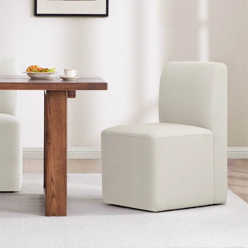 Bralan Polyester Blend Upholstered Side Dining Chair with Casters (Set of 2)