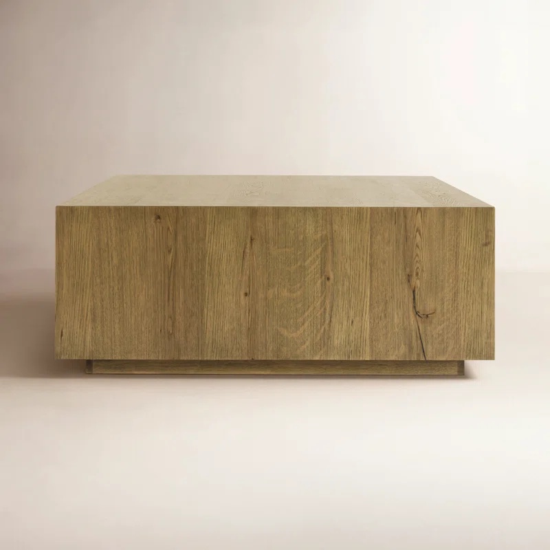 Taryn 42" Wooden Block Coffee Table, Some scratches along the sides can be painted over. 17'' H X 42'' W X 42'' D