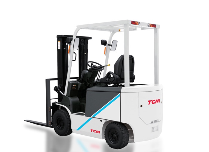 TCM 3 TON Battery Forklift in White/Blue, Model FB30 PREVIEWS WELCOME!