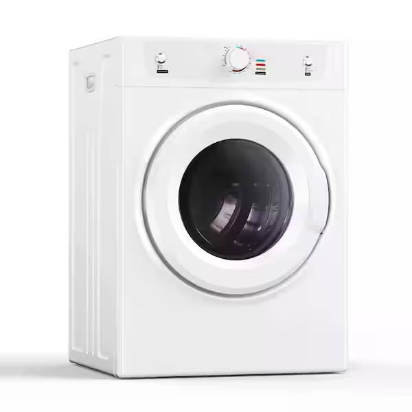 3.5 cu. ft. Vented Front Load Stackable Electric Compact Dryer in White with Multiple Drying Modes and Exhaust Hose