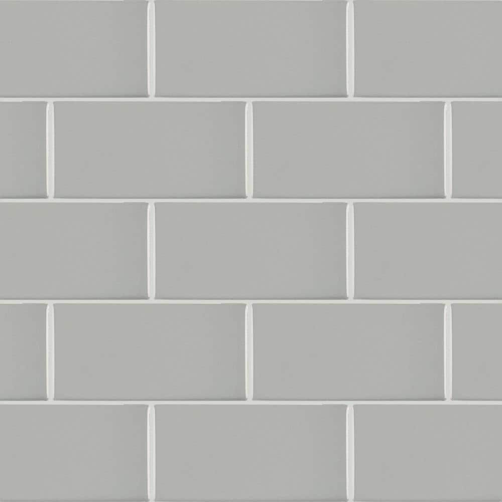 Restore Ash Gray 3 in. x 6 in. Glossy Ceramic Wall Tile. 12.5 sq. ft. /Case, 9 Cases Total
