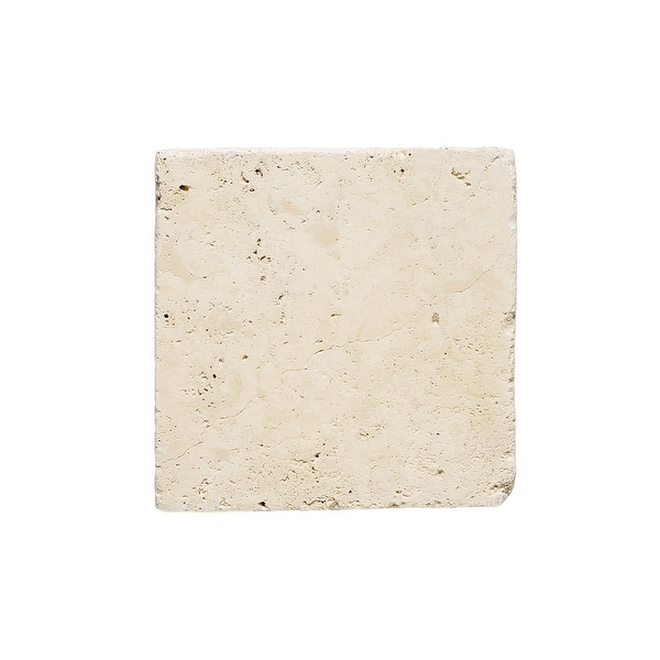 6x6 Light Travertine Tumbled Antiqued Natural Stone Backsplash and Wall Tile, 6x6” Tile, 20 Pieces Per Box, 1 pc =0.25 sq.ft. 19 Boxes Total 95 sqft