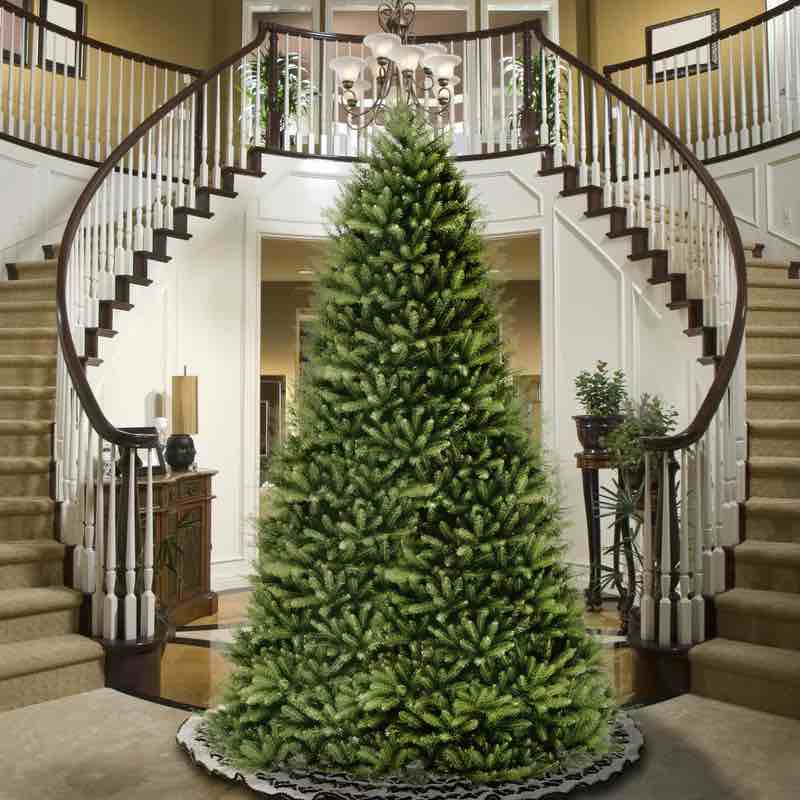 National Tree Company Artificial Full Christmas Tree  Green  Dunhill Fir, Includes Stand. 6’ Wide, 12’ Tall. 2 Boxes Total
