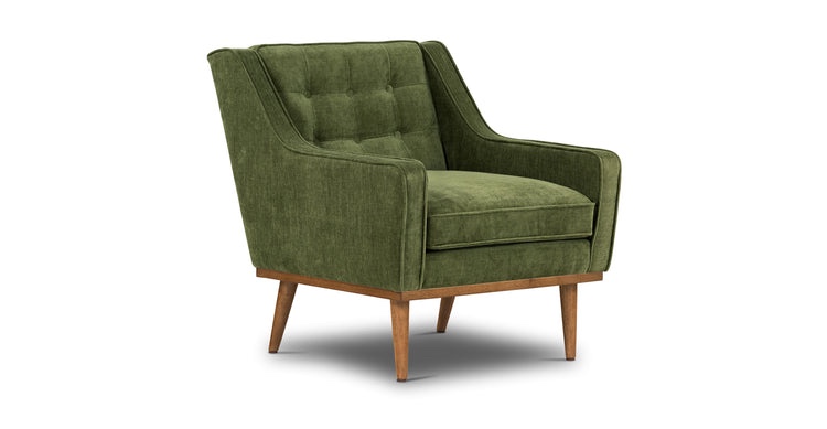 Poly & Bark Gus Fabric Lounge Chair - Distressed Green Velvet