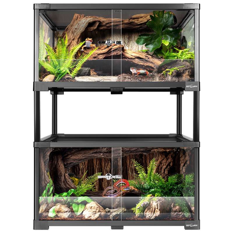 REPTIZOO Double Stacked Reptile Tank, 24" X 18" X 32" Tall Reptiles