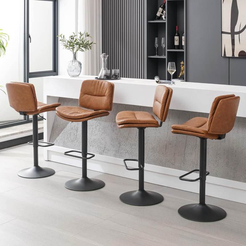 Sahla Swivel Upholstered Adjustable Height Counter Stool Tan (Set of 4 chairs) 