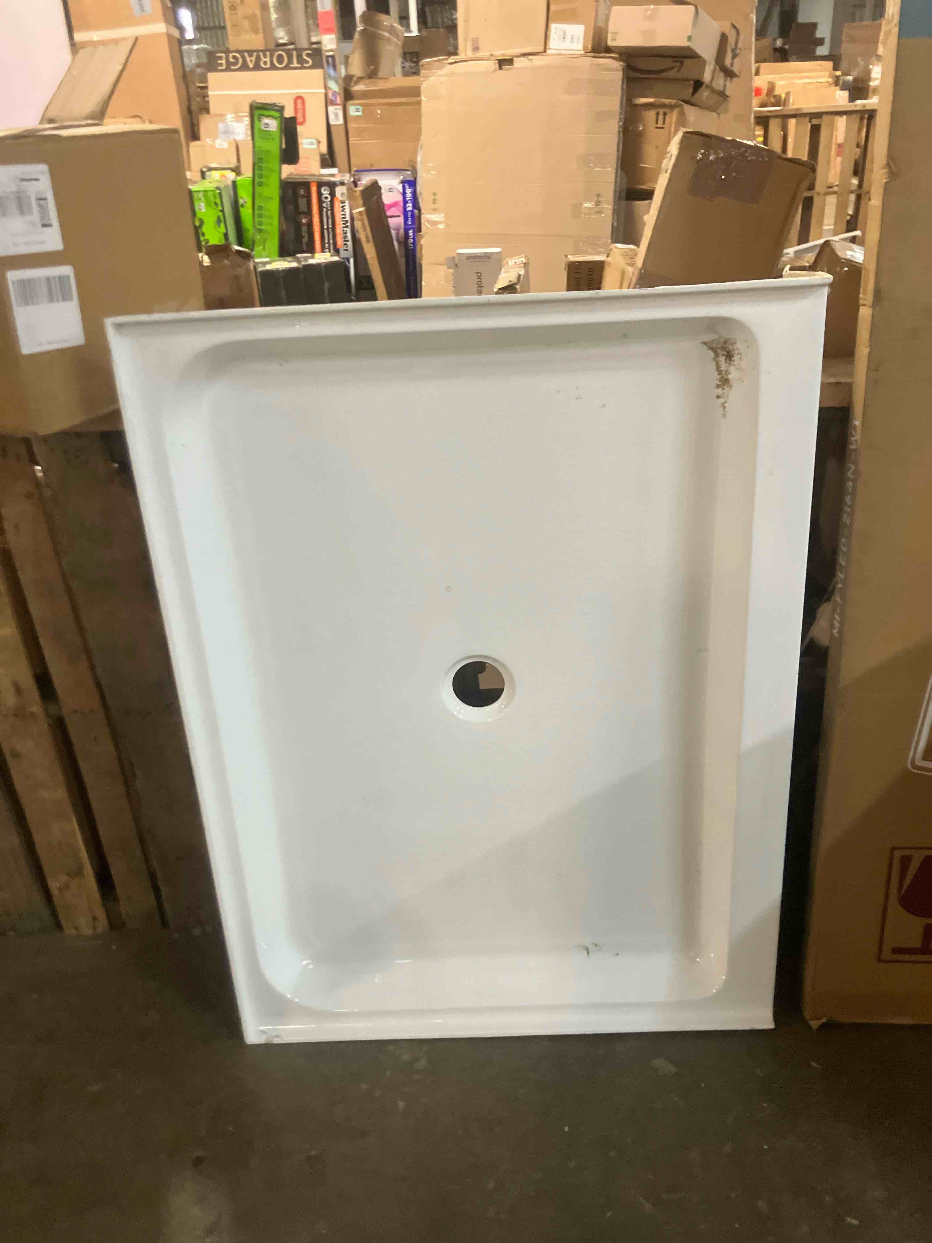 Condition photo showing Good Condition for this is a swiss madison voltaire 48" x 36" single-threshold, center drain shower base