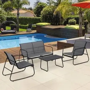 OUTDOOR 4PCS TEXTILENE CONVERSATION SET