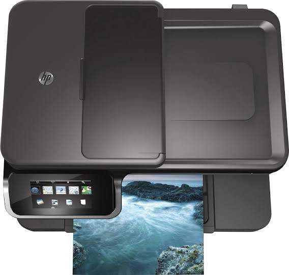 HP Photosmart 7520 E-All-In-One Printer with Wireless Capability. Print out tray corner is broken, though functions completely. 