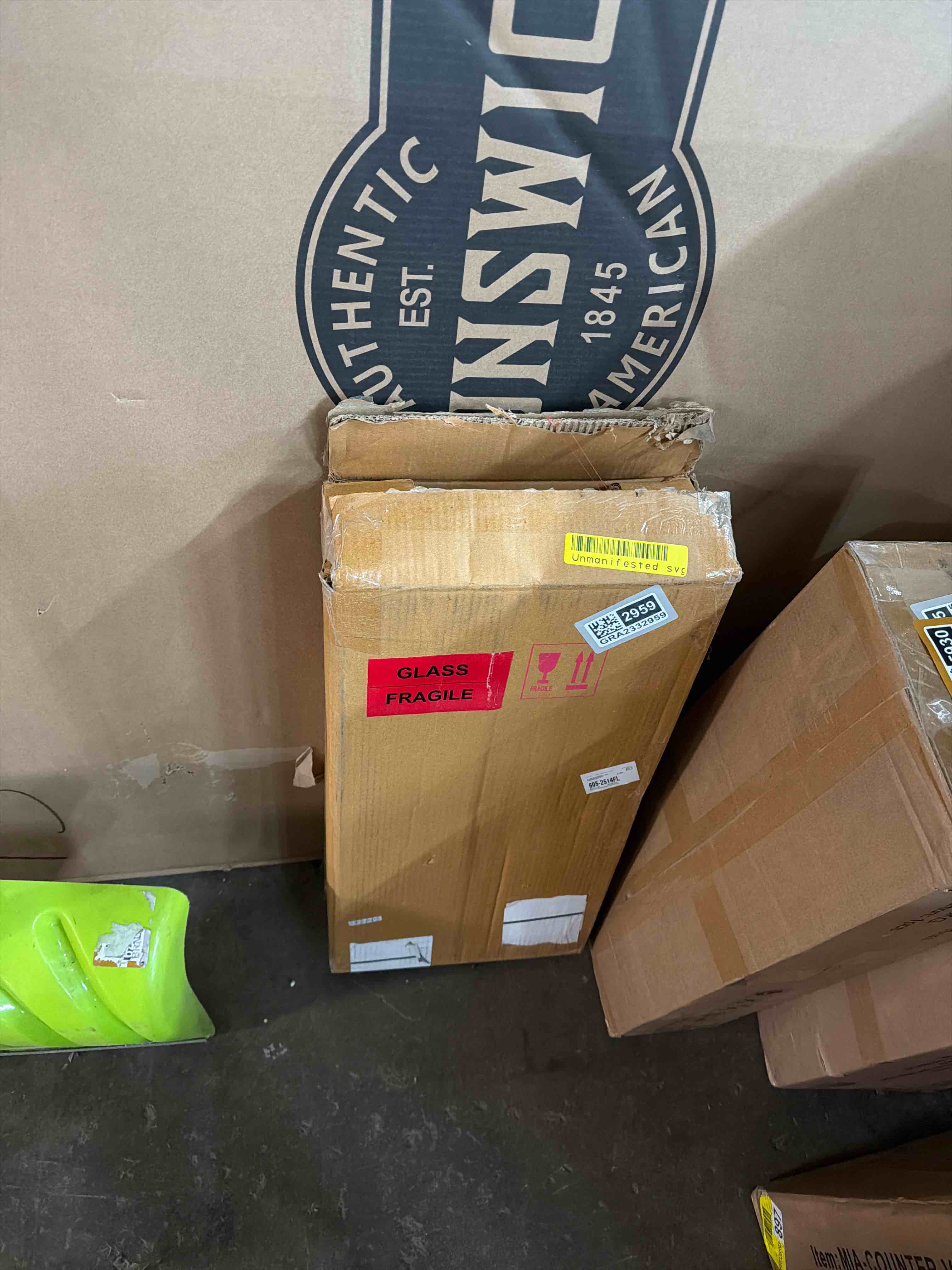 Condition photo showing As Is for Kate and Laurel Moxley Transitional Round Side Table; 16 x 16 x 22; White Marble and Walnut Brown; Tiered Pedestal Table with Authentic Marble Tabletops for Bedroom Nightstand or Indoor Plant Stand