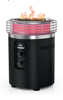 Ninja Fireside360™ Outdoor Heater & Fire Pit with 3 Modes and Push to Start Ignition, Black - (As is because it has been used. Ninja stones, lid, and other accessories sold separately)