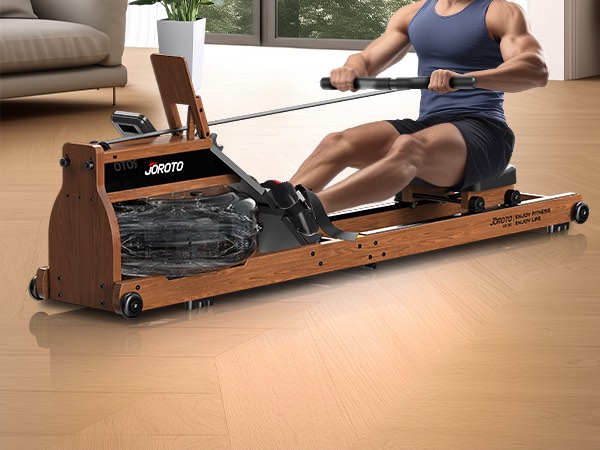 JOROTO MR380 Water Rowing Machine, 180 Degree Foldable Design, Interactive Workout Abilities with Joroto Subscription from site, Leak Proof Water Tank, Realistic Rowing Resistance  
