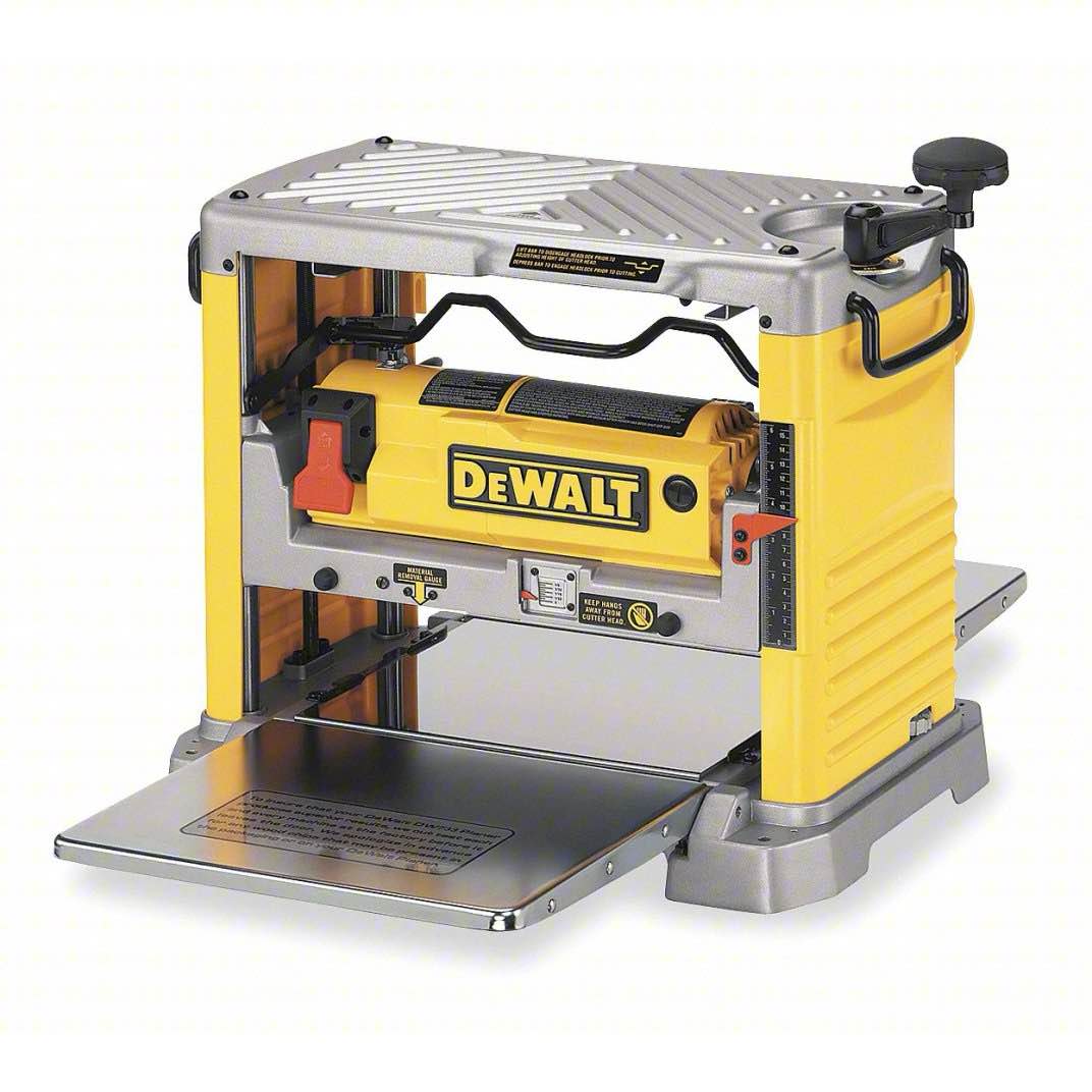 DEWALT Portable Planer: 115V, Single-Phase, 15 A, 1 hp, 12 1/2 in Max. Wd, 6 in Max. Ht, 10,000 RPM. Can be restored using commercial rust dissolver, chord replacement, and blade replacement.