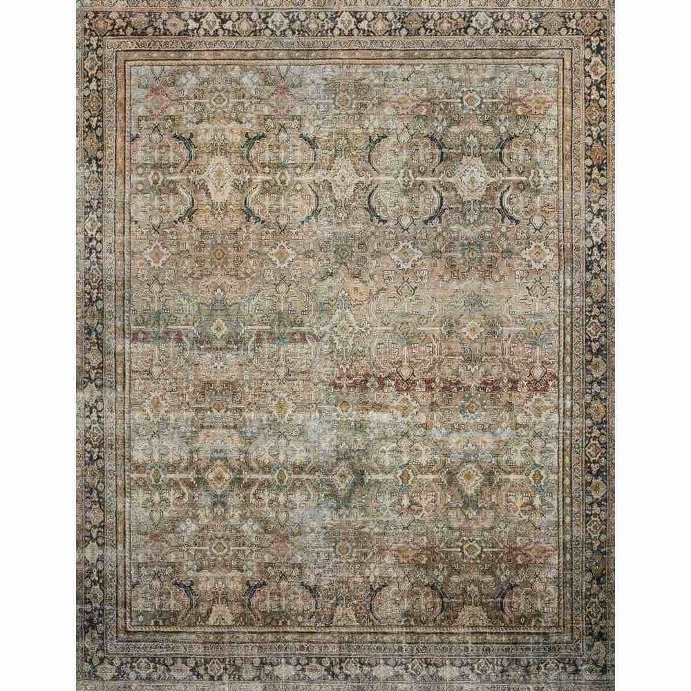 Loloi Layla Collection, LAY-03, Olive/Charcoal, 9'-6" x 14', 13" Thick Moroccan Area Rug, Soft, Durable, Vintage Inspired, Distressed, Low Pile, Non-Shedding, Easy to Clean