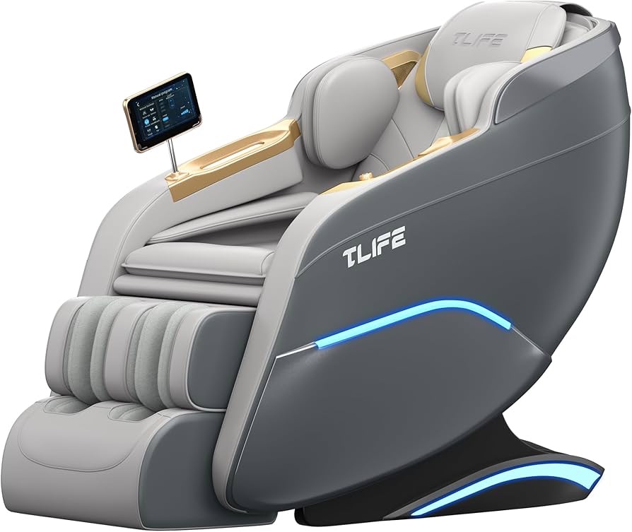 TLife Full Body  Grey/Gold Massage Chair (Wall)