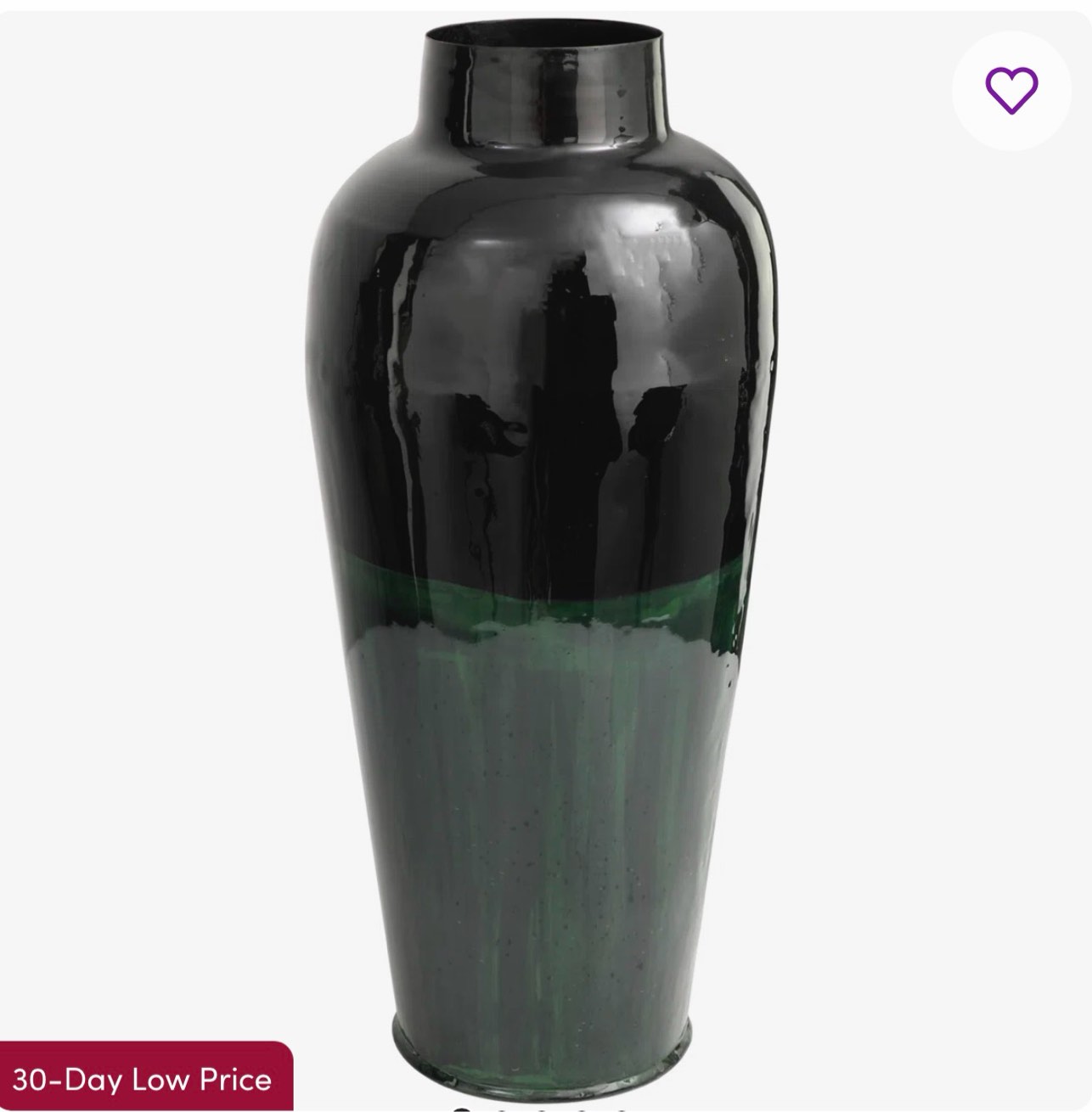 Finchley Metal Color block Abstract Decorative Green Vase with Paint Streak Designs