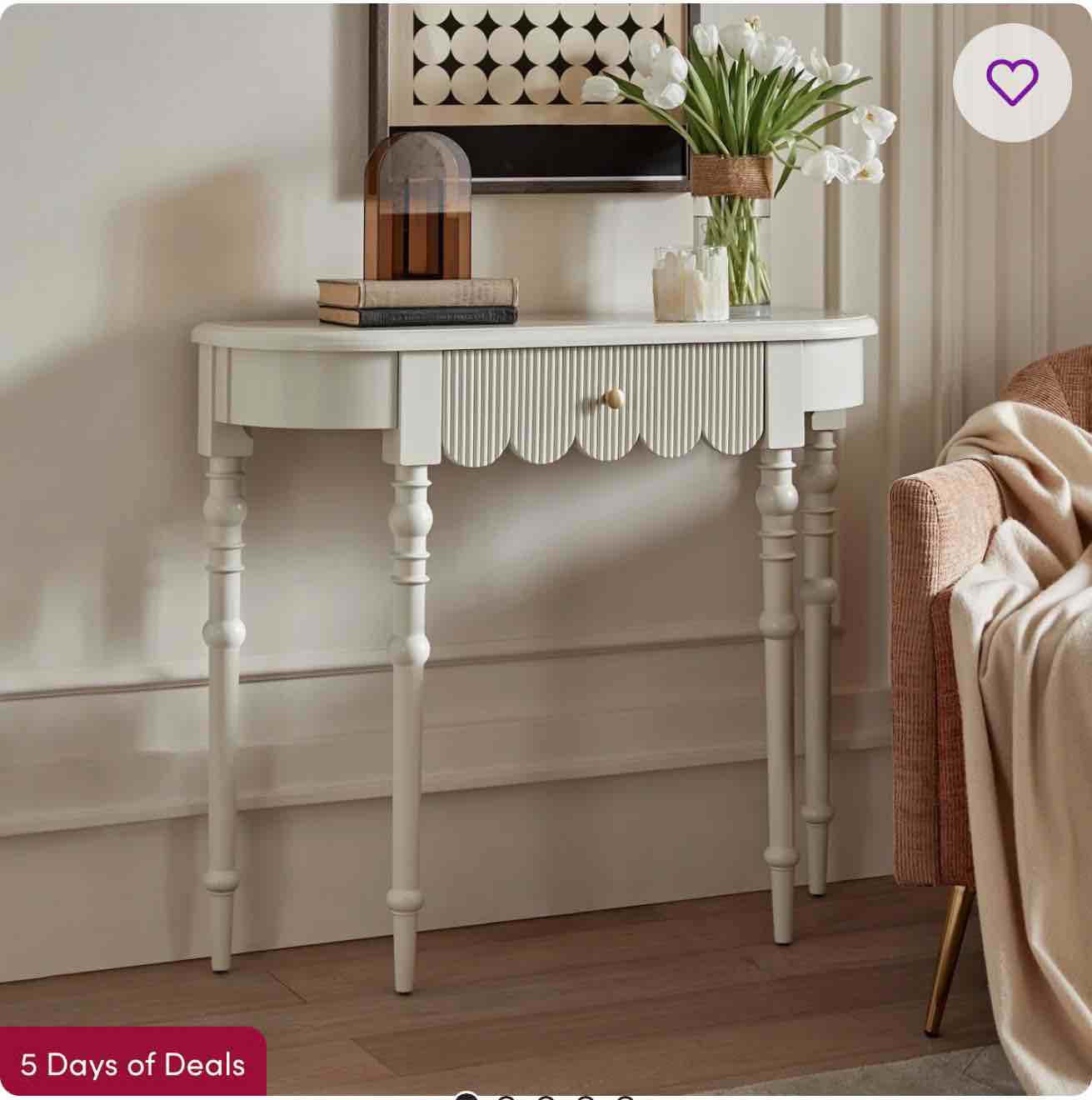 39" solid wood console table