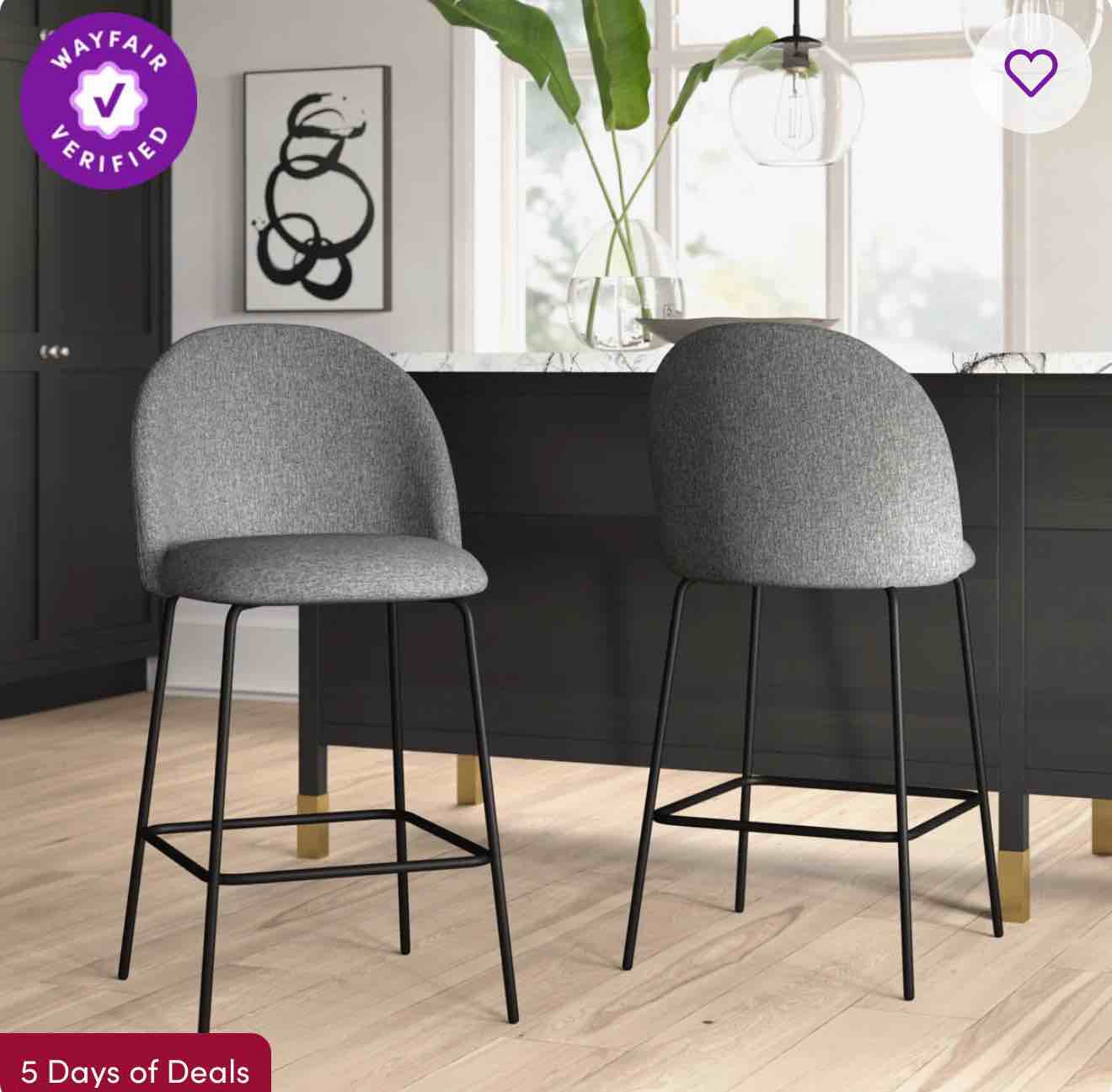 ballance 25'' upholstered low back counter stool (set of 2)