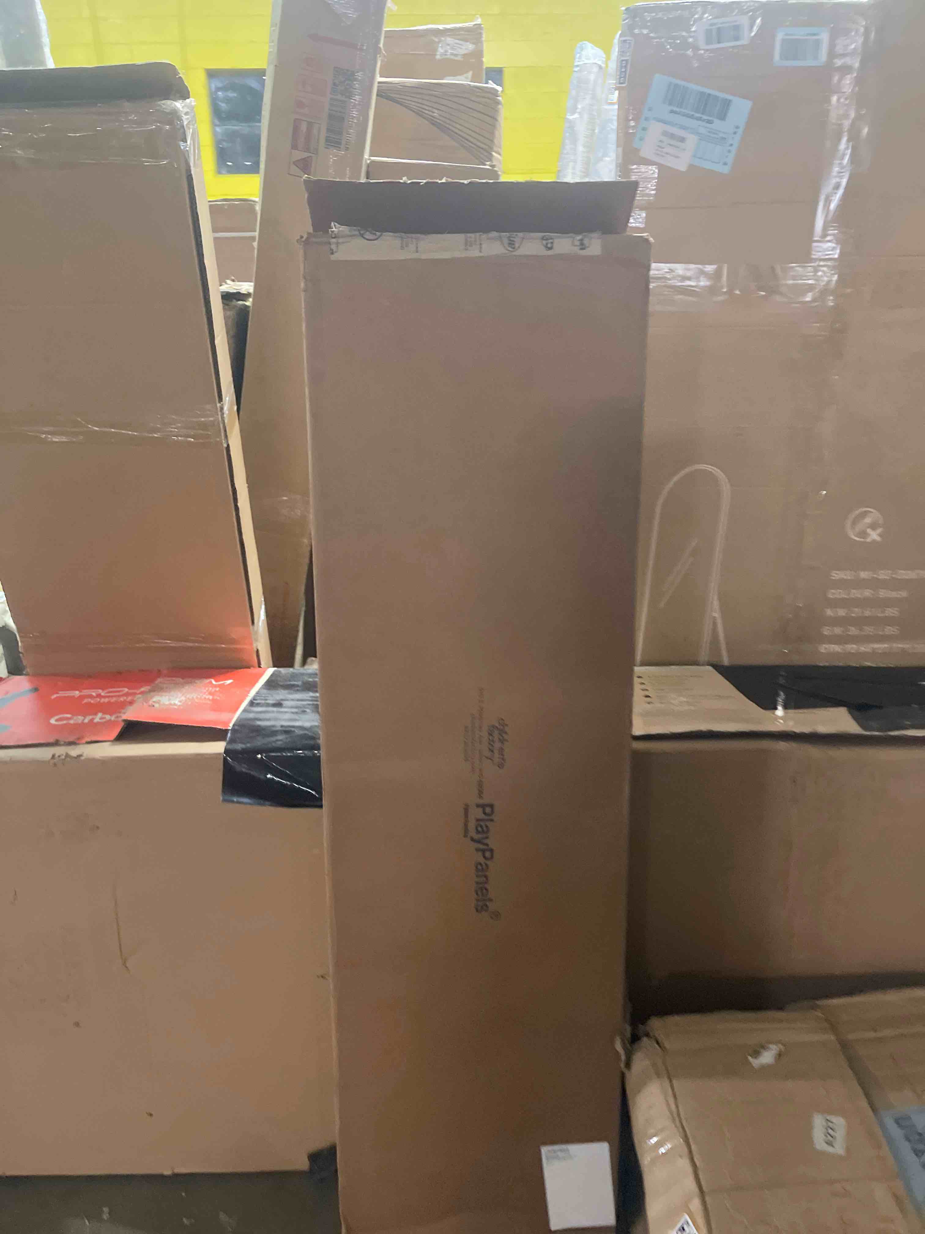 Condition photo showing As Is for Children's Factory Rectangle PlayPanel, Kids Room Divider Panel, Classroom Partition, Free-Standing Screen for Daycare or Preschool, Cantilever Feet Included, Blue Rectangle Feet Included Blue