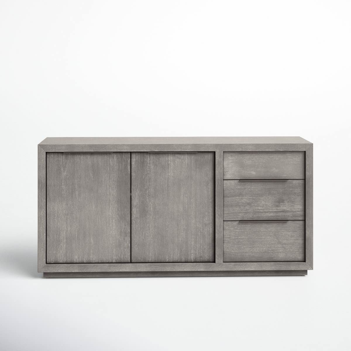 Condition photo showing New/Like New for Eloise 66'' Sideboard, back panel warped slightly causing small chip in top (pictured) otherwise new, 66 x 32 x 18