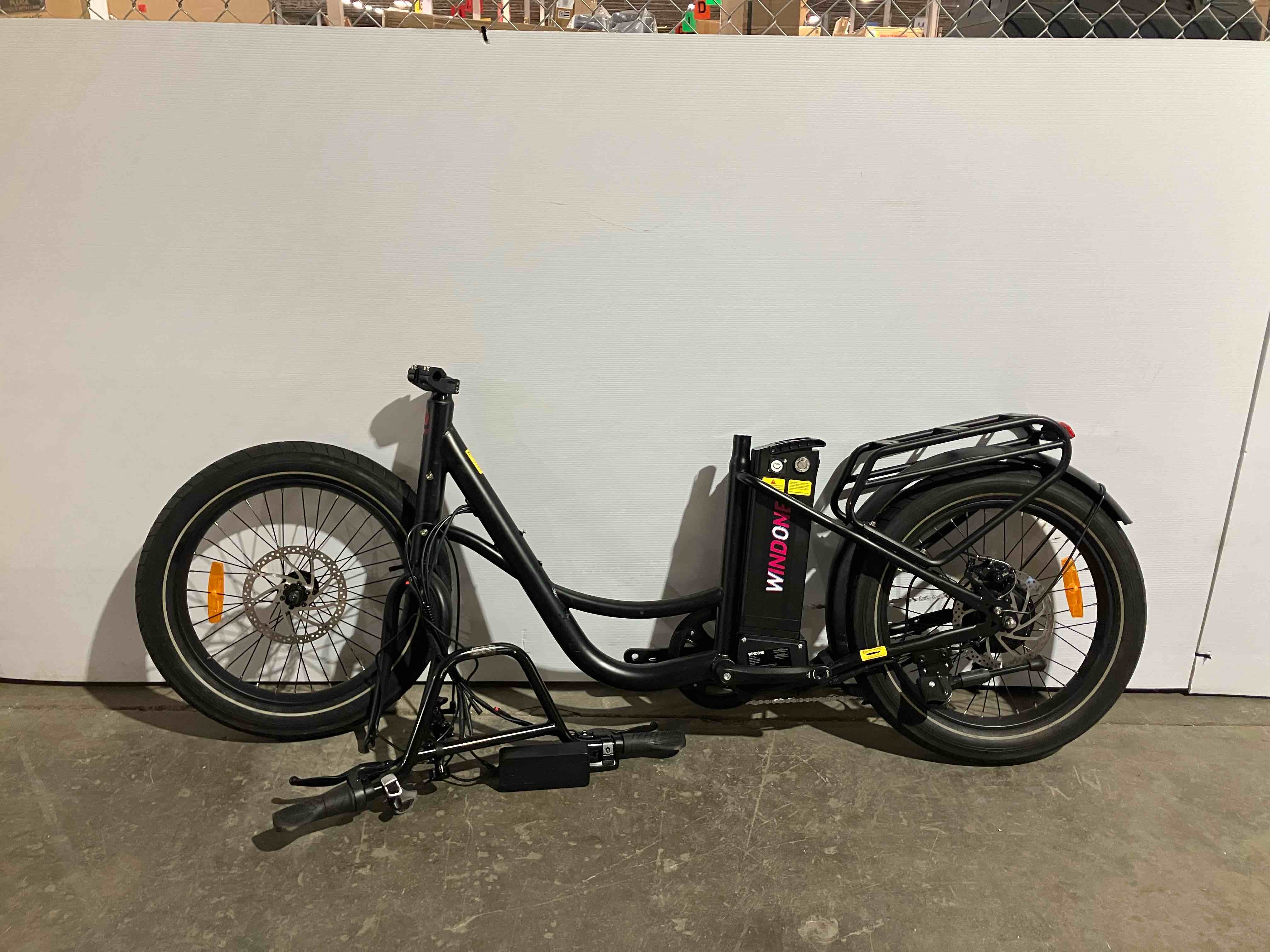 Condition photo showing Good Condition for Windone E20 Electric Bike for Adults, Max 20 MPH Speed & 40 Miles Range, 20''×3.0'' Tire and 350W Motor Electric Bicycle, 7 Speed Shimano for Urban Commuters, Removable Battery, Ebike in Black - ASSEMBLY REQUIRED - (Good condition because of some scratches on bike, as well as it may be missing some nuts/bolts/hardware)