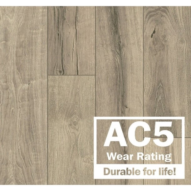 Condition photo showing New/Like New for Select Surfaces Aspen Cool Beige Laminate Flooring 12.34 sq. ft. per box, 9 Boxes Total