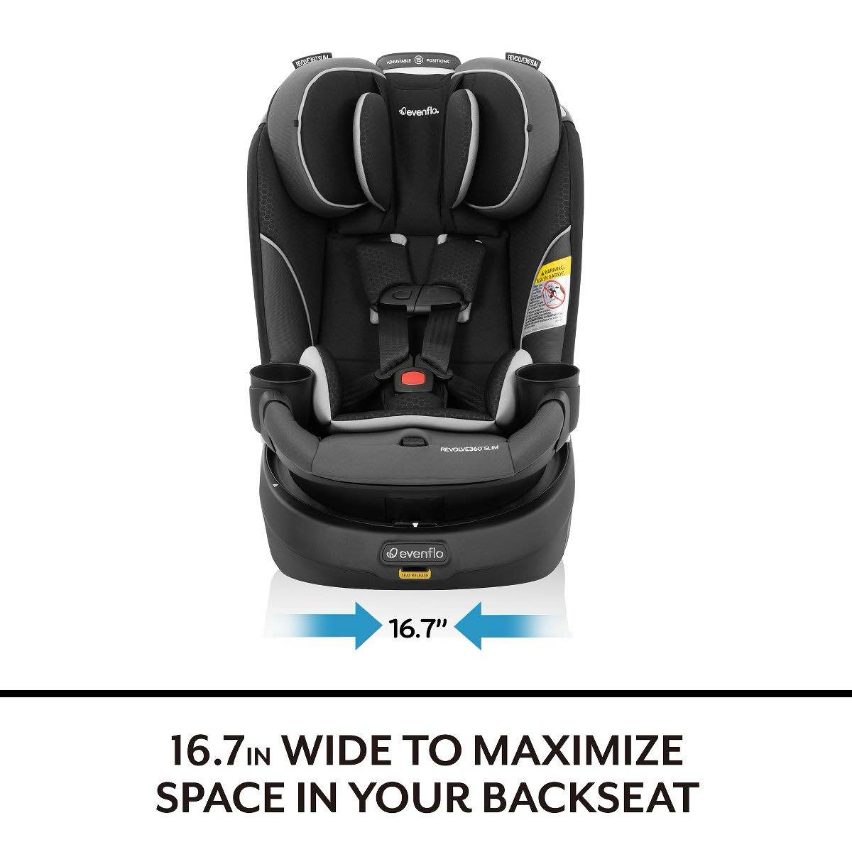 evenflo revolve 360 slim 2-in-1 rotational convertible car seat - canton black