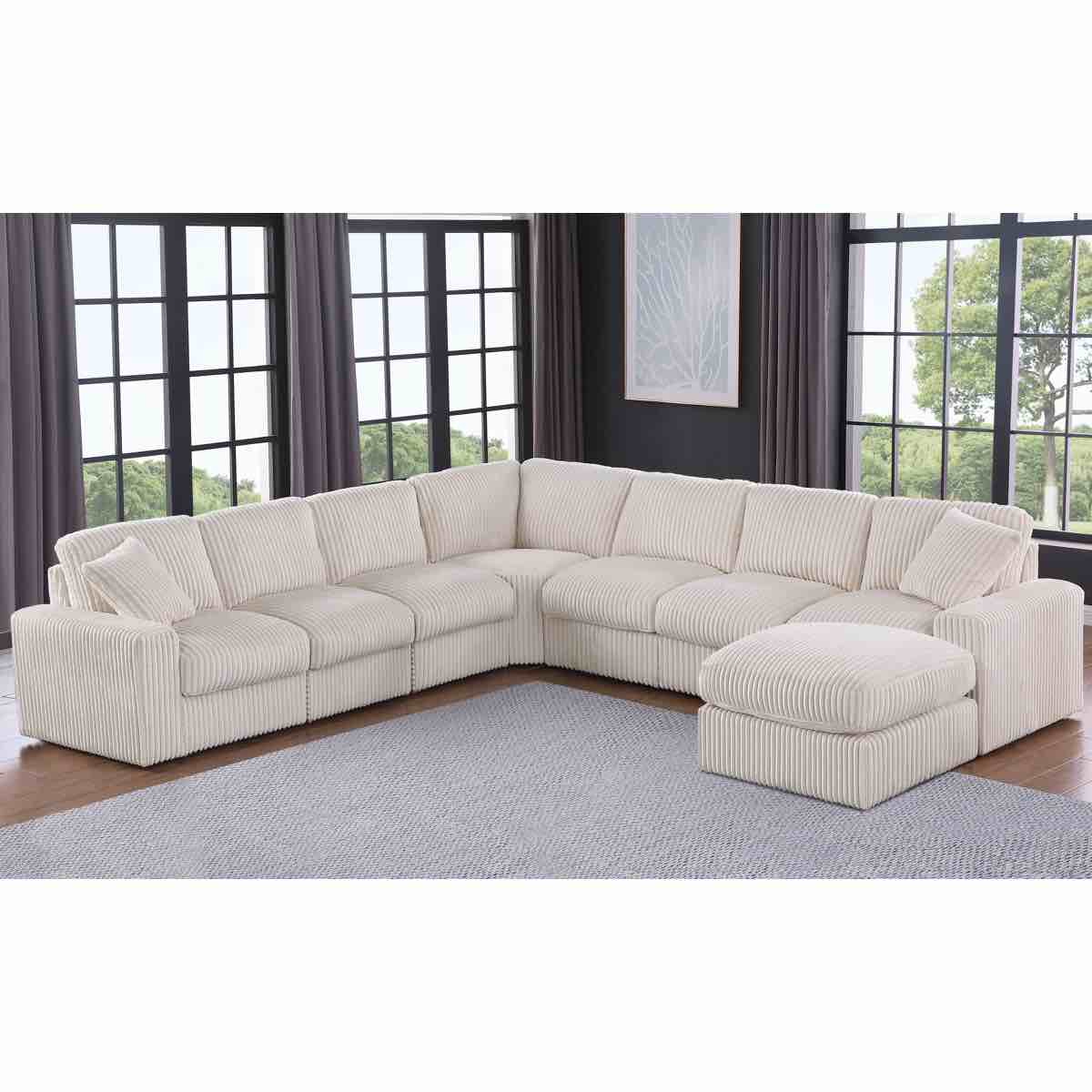 Balliet Upholstered Modular Sectional (Sofa has some spots/need steam cleaned) 34.25'' H X 129.12'' W X 129.12'' D