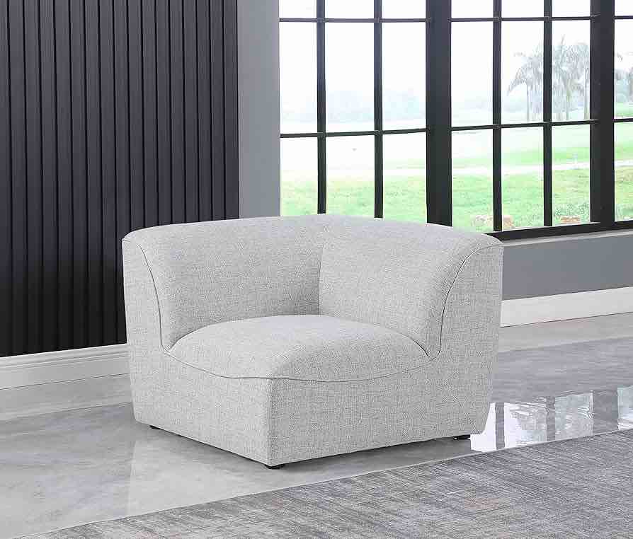 Miramar Collection Grey Linen Corner Seat, New in Box 38" W x 38" D x 28.5" H