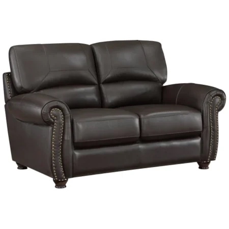Adenn Genuine Leather Loveseat and Armchair Set (Row 19)