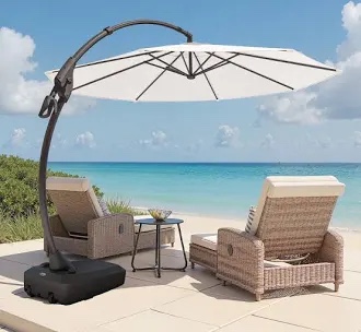 base and crossbar of Napoli offset umbrella 