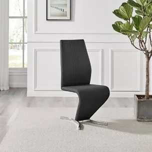 Wilhelm Faux Leather Chrome Feet 'Z' Leg Dining Chairs Modern Design