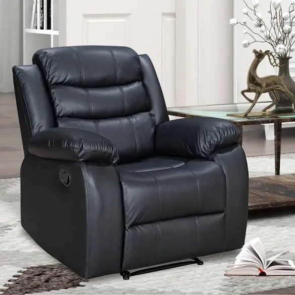 3 - Piece black Palomino Air Leather armless Recliner 