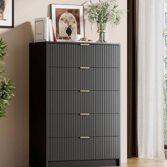 Black 35 inch upright dresser