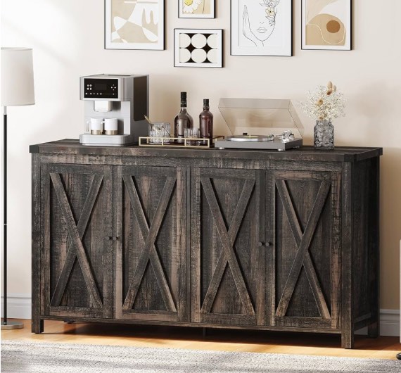 rustic brown buffet 
