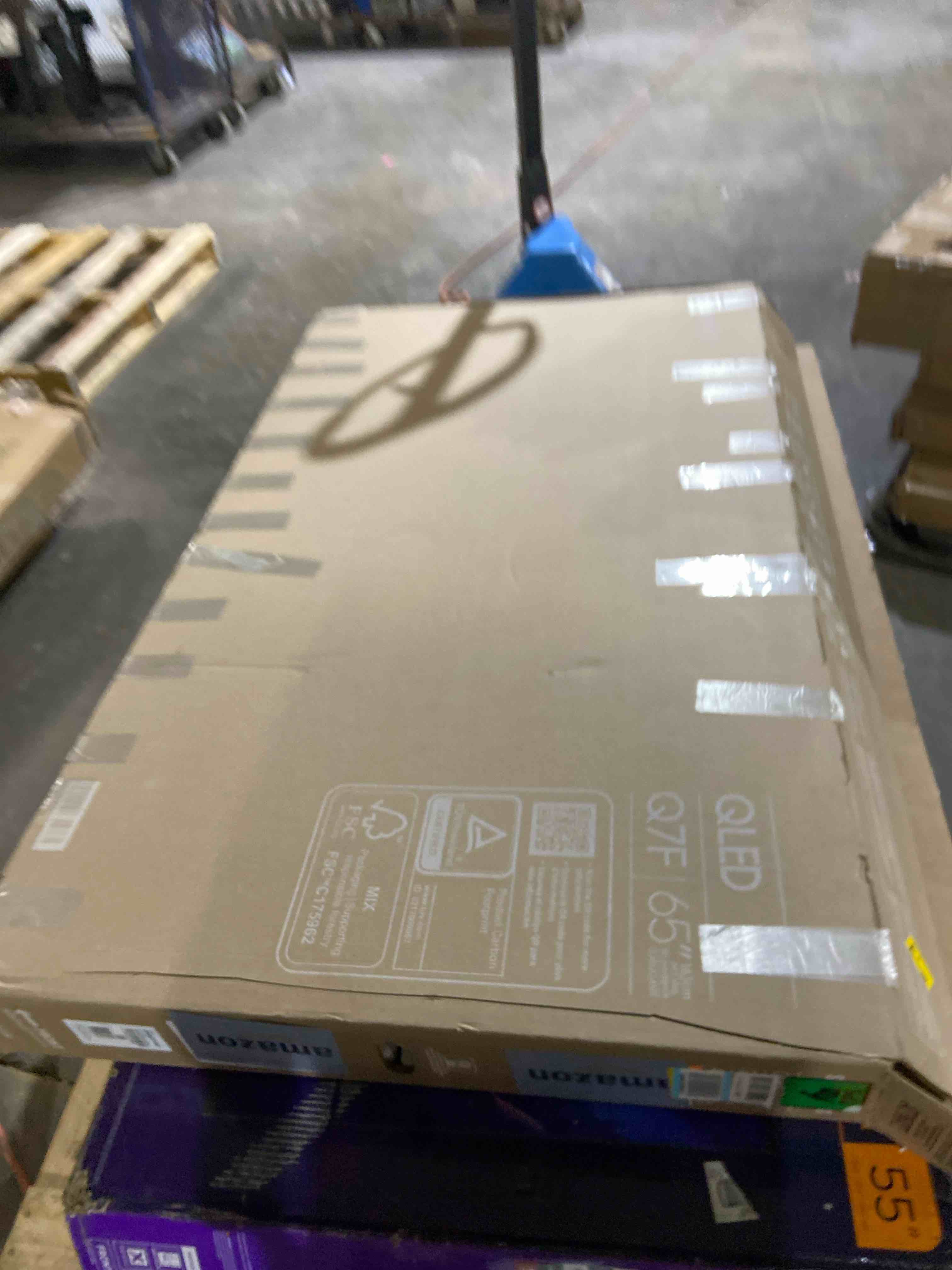 Condition photo showing As Is for Samsung 65-Inch Class QLED Q7F Series Samsung Vision AI Smart TV (2025 Model, 65Q7F) Quantum HDR, Object Tracking Sound Lite, Q4 AI Gen1 Processor, 4K upscaling, Gaming Hub, Alexa Built-in
