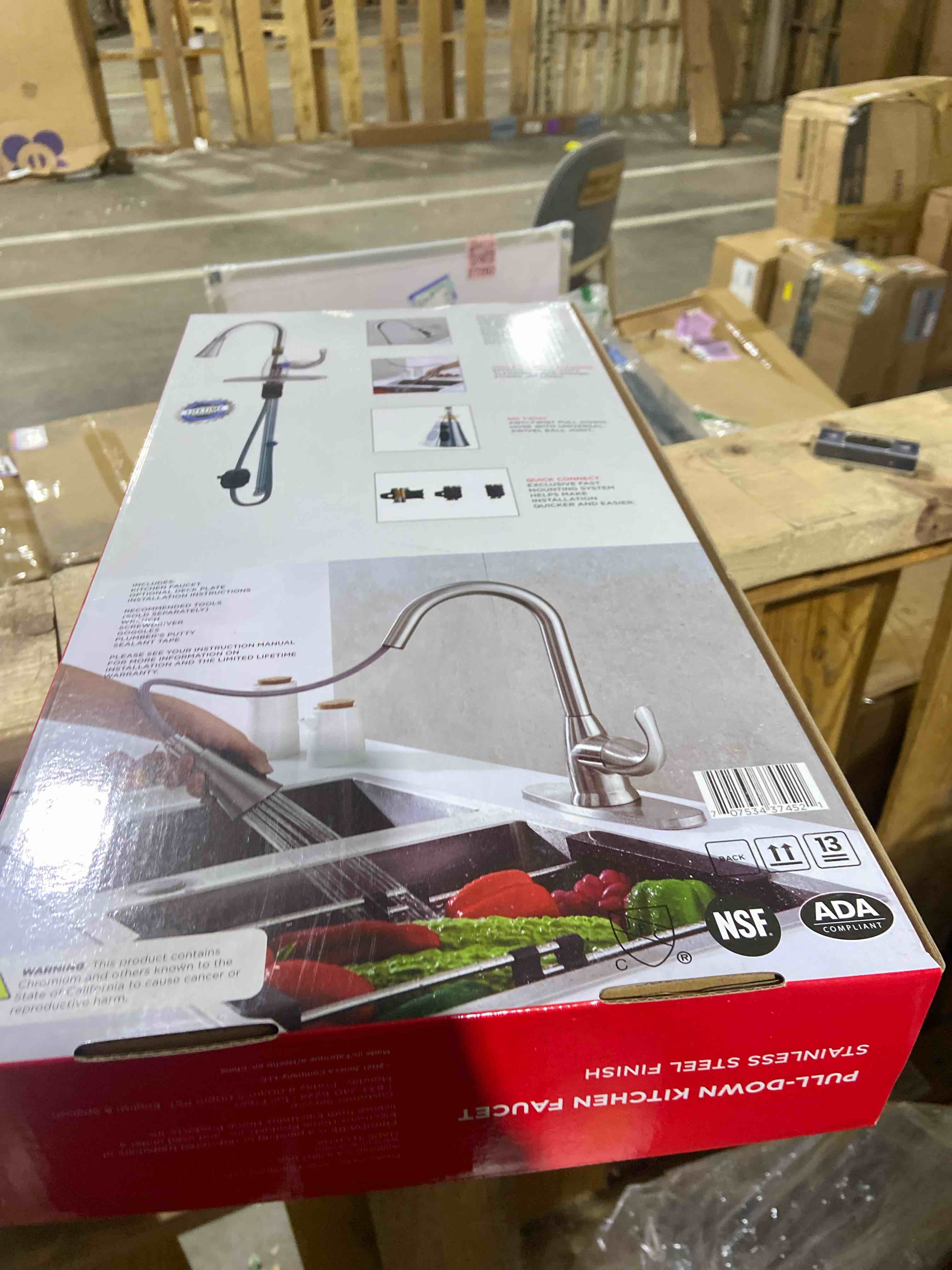 Condition photo showing New/Like New for Frigidaire Alexis Single Handle Pull Down Kitchen Faucet, Brushed Nickel