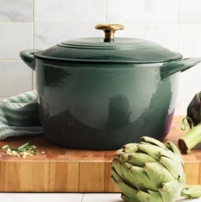 Tramontina Enameled Cast Iron 7-quart Dutch Oven - Spruce With Gold Knob  SKU