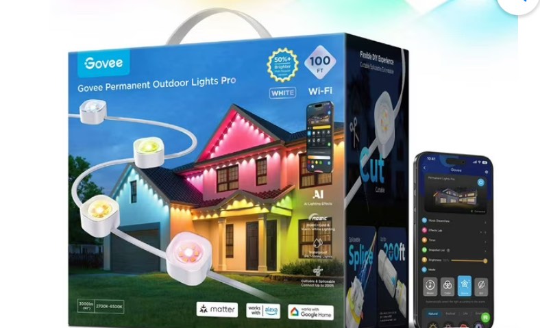 Govee Pro 100-ft Cuttable LED Permanent Outdoor Christmas Lights