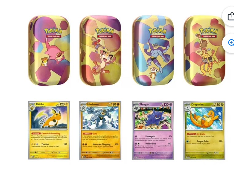 Pokémon 4 Mini Tins + 4 Promo Cards Bundle