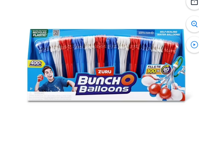Zuru Bunch O Balloons 400+ Rapid-Fill Self-Tying Recyclable Water Balloons, 12 Stems