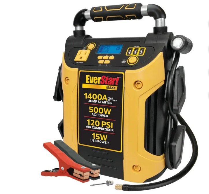 EverStart Maxx J5CPDE 1400 Peak Amps Jump Starter, Power Station, 500W Inverter, 120 PSI Compressor