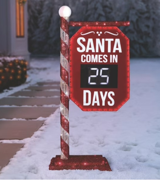Member's Mark 5' Pre-Lit Santa Countdown Calendar