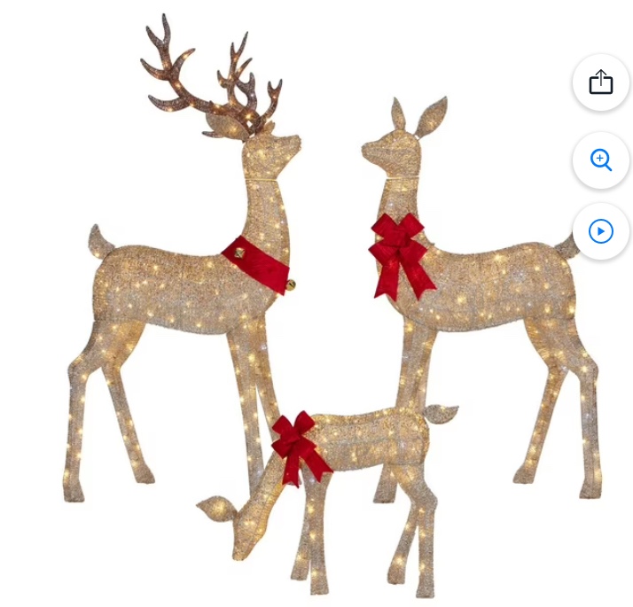 member's mark pre-lit animated deer family, set of 3