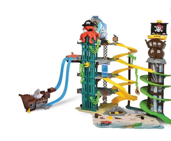 Adventure Force Pirate Garage Multi-Level Trackset with Die-cast Play Vehicles