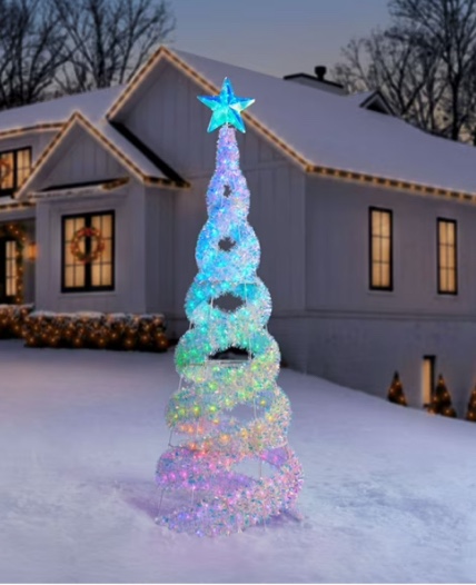 Member's Mark 8' Pre-Lit Iridescent Color-Changing Spiral Tree