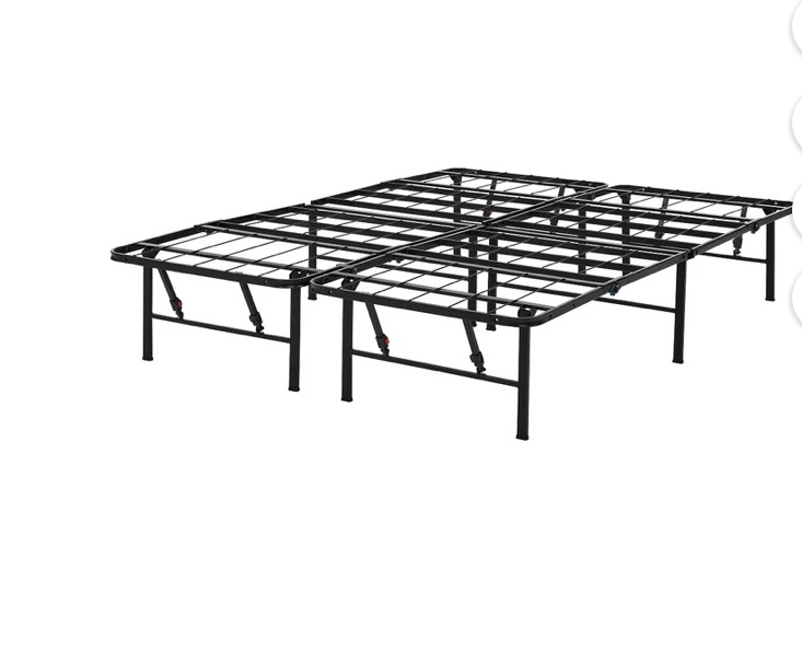 mainstays 14" high quad fold steel platform bed frame, king