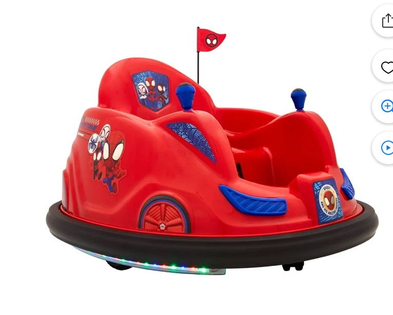 6V Marvel Spidey Bumper Car Ride on Toy, by Flybar
