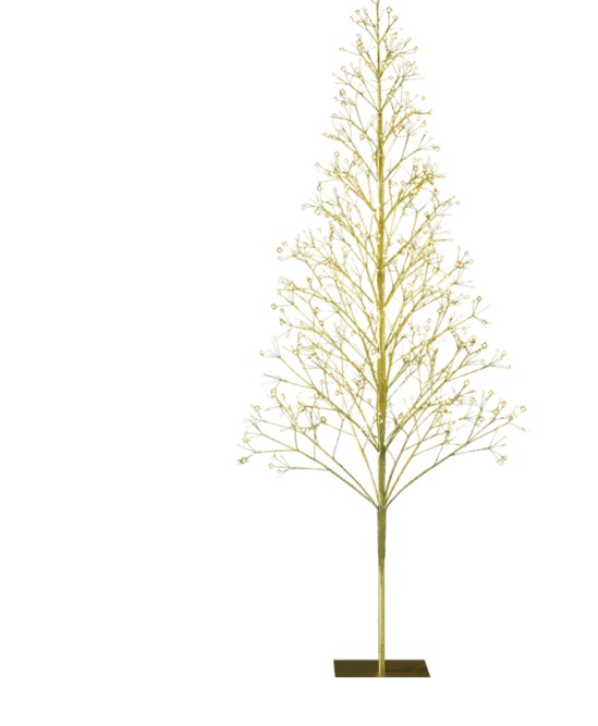 6' Pre-Lit Starburst Gold Artificial Christmas Tree with 800 Warm White Twinkling LED Lights, by Holiday Time